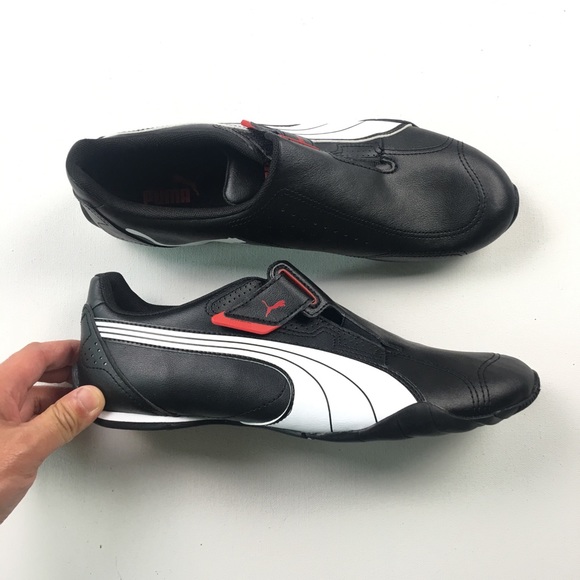 black leather pumas men's